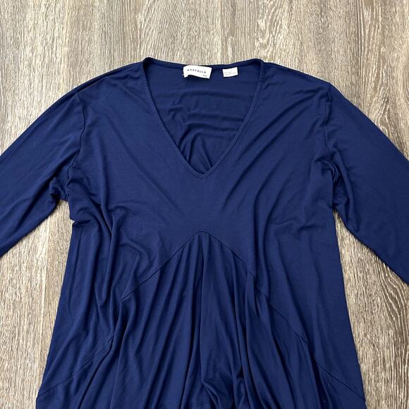 EUC Marcella NYC Reade Top Dark Blue XXXL Draped Tunic Long Sleeve Minimalist - Picture 4 of 16